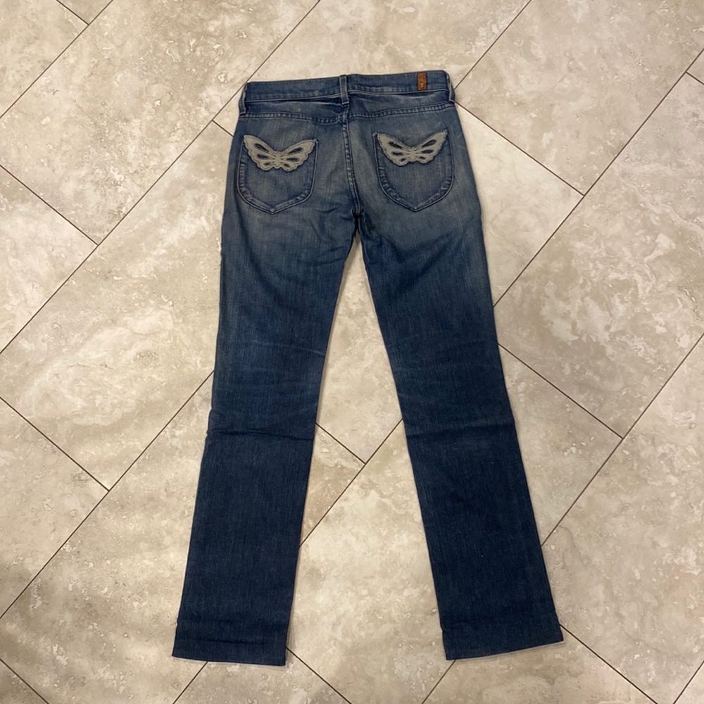 7 For All Mankind Straight Leg Butterfly Pocket Jeans